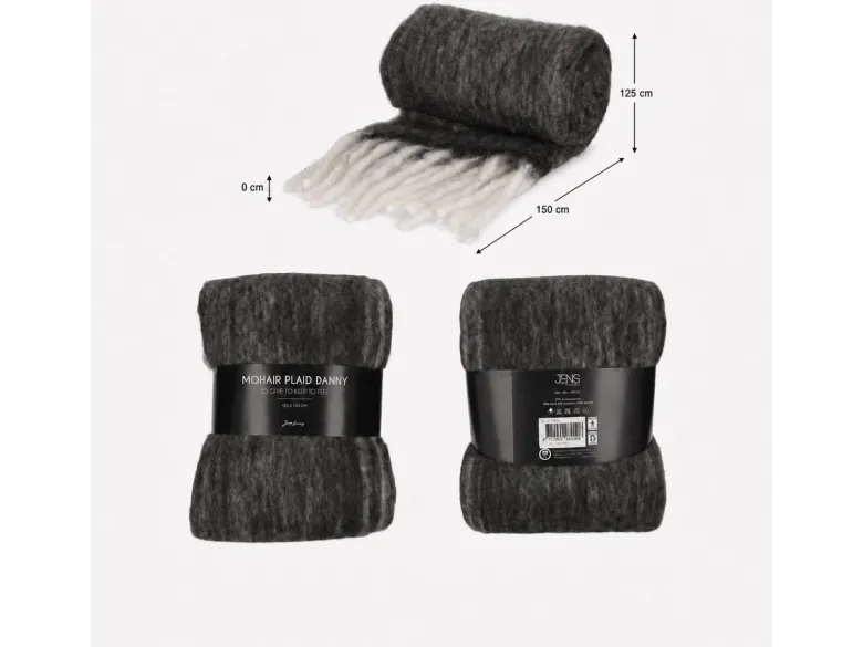 Jens Living Danny 125 x 150 cm Plaid - Anthracite