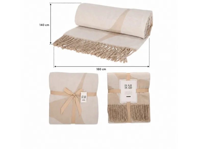 Jens Living Ivar 180 x 140 cm plaid - Beige
