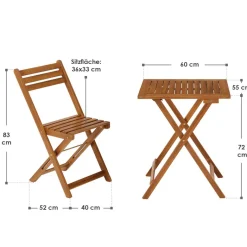 Juskys Bala 3-delige tuinset - Acaciahout