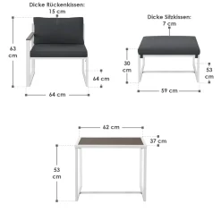 Juskys Bari 5-delige loungeset - Grey