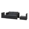 Juskys Salou polyrotan loungeset - Black