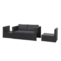 Juskys Salou polyrotan loungeset - Black