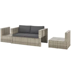 Juskys Salou polyrotan loungeset - Grey