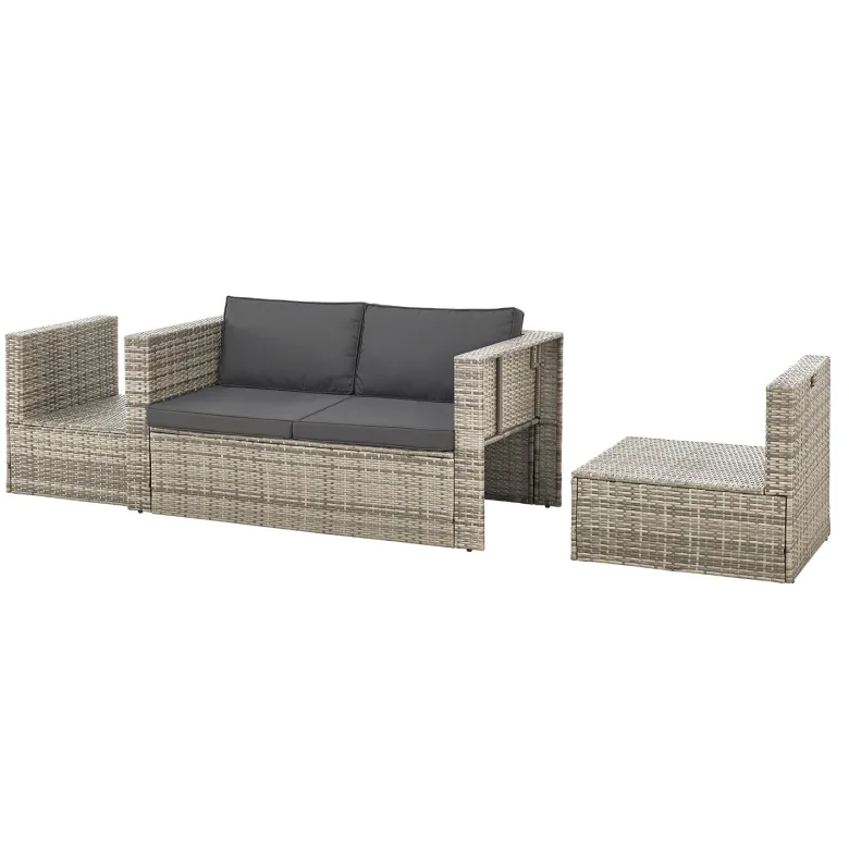 Juskys Salou polyrotan loungeset - Grey