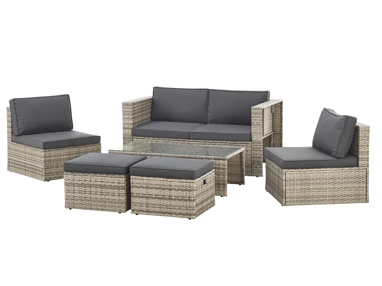 Juskys Salou polyrotan loungeset - Grey