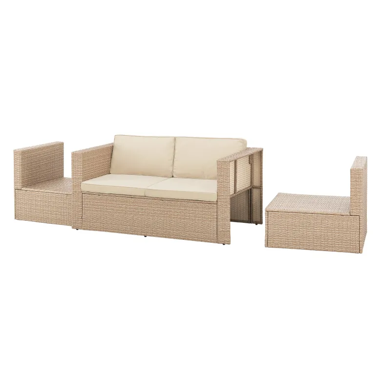 Juskys Salou polyrotan loungeset - Crème