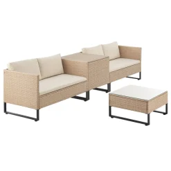 Juskys Santorini Polyrotan Modulair Loungeset - Beige