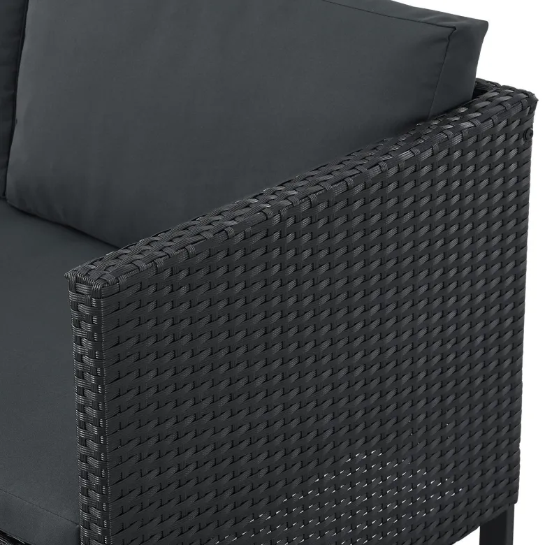 Juskys Santorini Polyrotan Modulair Loungeset - Black