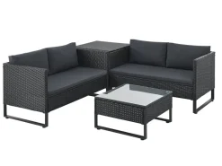 Juskys Santorini Polyrotan Modulair Loungeset - Black