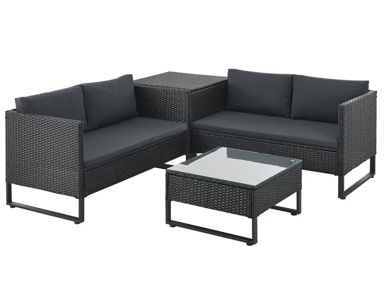 Juskys Santorini Polyrotan Modulair Loungeset - Black