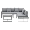 Juskys St. Tropez 4-persoons Loungeset - Anthracite