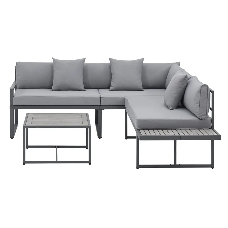 Juskys St. Tropez 4-persoons Loungeset - Anthracite