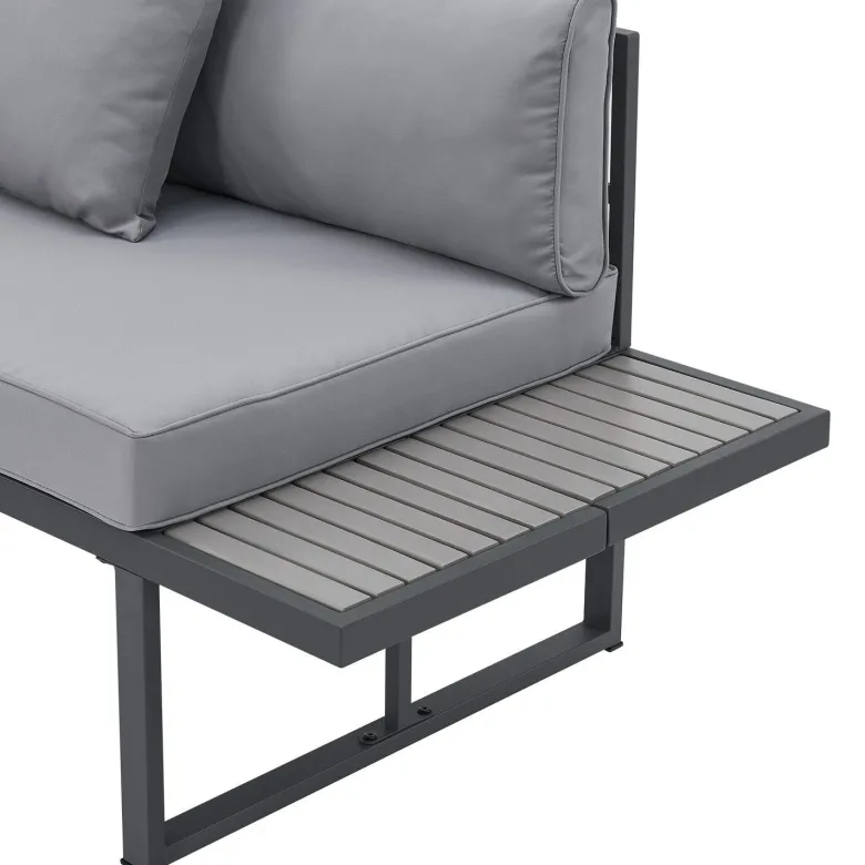 Juskys St. Tropez 4-persoons Loungeset - Anthracite