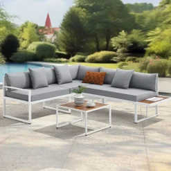 Juskys St. Tropez 4-persoons Loungeset - Grey