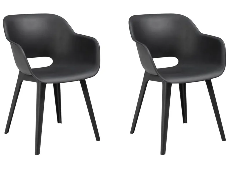 Keter Akola set van 2 tuinstoelen - Grafiet
