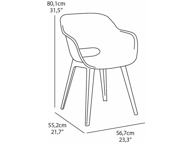 Keter Akola set van 2 tuinstoelen - Grafiet