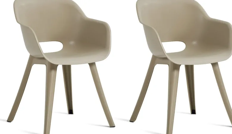 Keter Akola set van 2 tuinstoelen - Taupe
