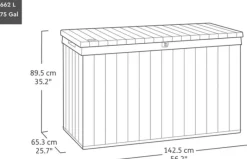 Keter Venetian Opbergbox - 670L - 142.5x65.3x89.5cm - Bruin