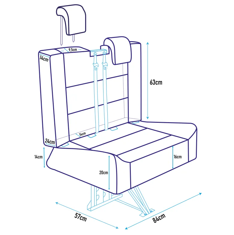 K'Foam CTA Frame Komfort Seat met Isofix - Premium Black