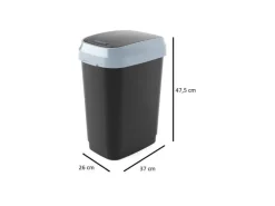 Kis Dual Swing M 25 liter prullenbak - Black/Grey