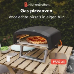 KitchenBrothers dubbele brander Pizza Oven - gas
