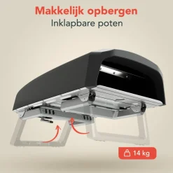 KitchenBrothers dubbele brander Pizza Oven - gas