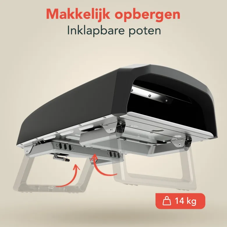 KitchenBrothers dubbele brander Pizza Oven - gas