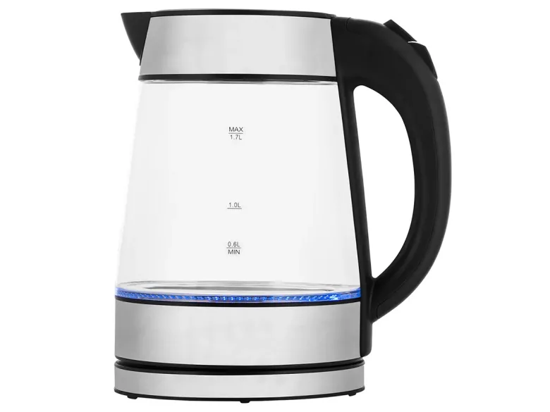 KitchenBrothers Glazen Waterkoker 1.7L - RVS