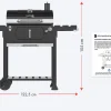 Kitchenbrothers houtskool smoker bbq - black
