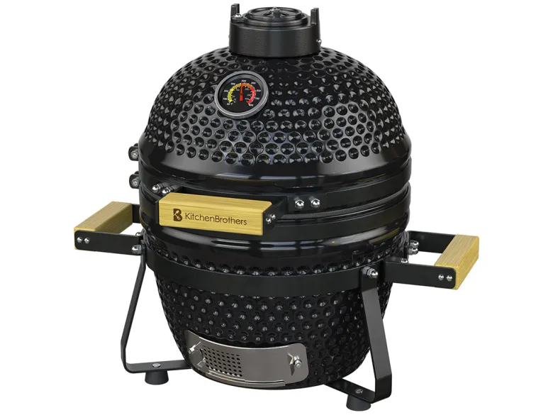 KitchenBrothers 13 Inch Kamado BBQ Deluxe Set - Black