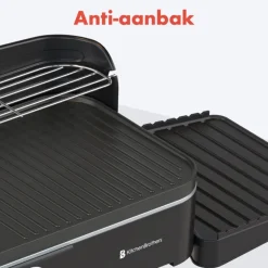 KitchenBrothers 2-in-1 elektrische barbecue - Black