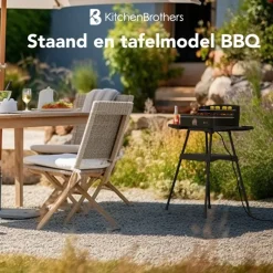 KitchenBrothers 2-in-1 elektrische barbecue - Black
