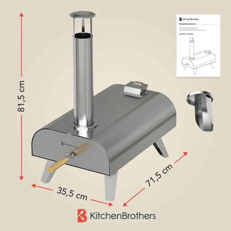 KitchenBrothers RVS hougestookte pizzaoven