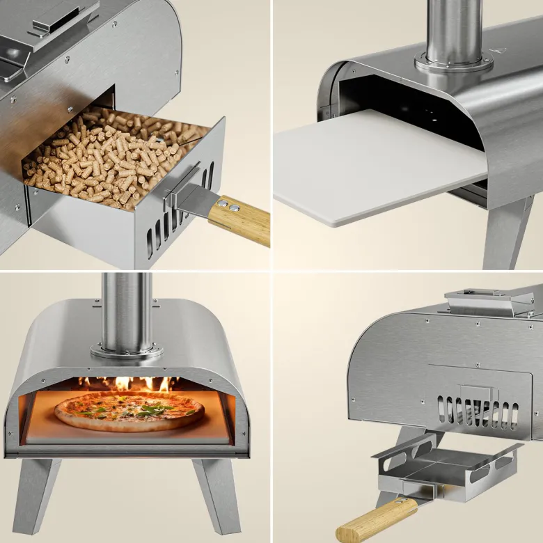 KitchenBrothers RVS hougestookte pizzaoven