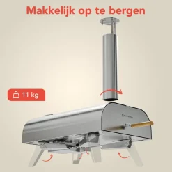 KitchenBrothers RVS hougestookte pizzaoven