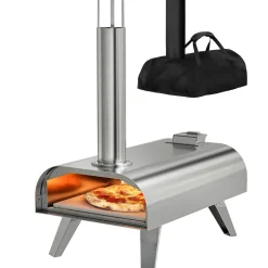 KitchenBrothers RVS Pizza Oven met beschermhoes