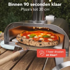 KitchenBrothers RVS Pizza Oven met beschermhoes