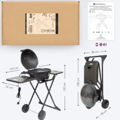 KitchenBrothers 2400 watt elektrische barbecue met wielen