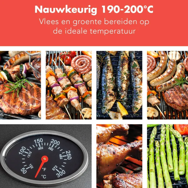 KitchenBrothers 2400 watt elektrische barbecue met wielen