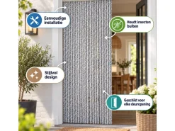 Kynast 90 x 200 cm Kattenstaart Vliegengordijn - Grey