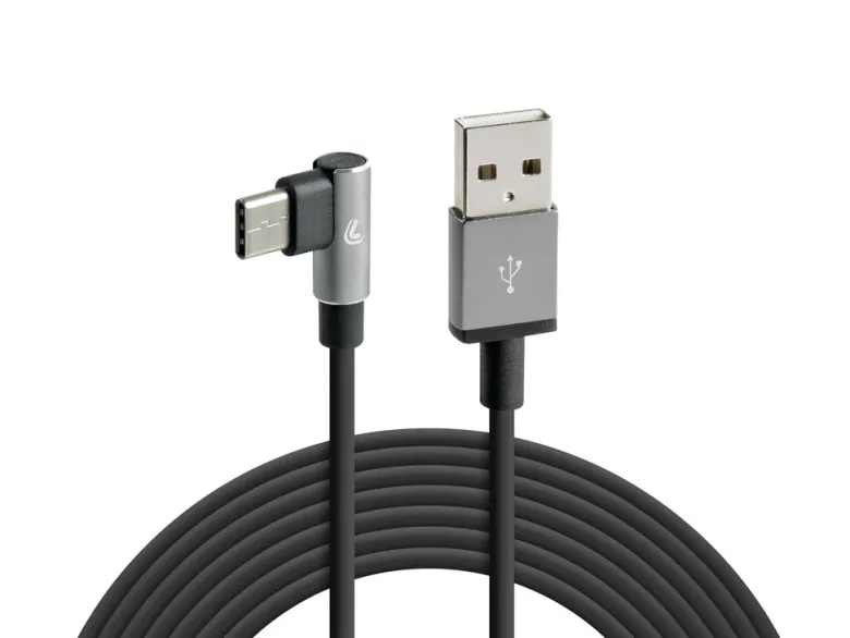 Lampa 2 meter USB > USB-C kabel - 90 graden