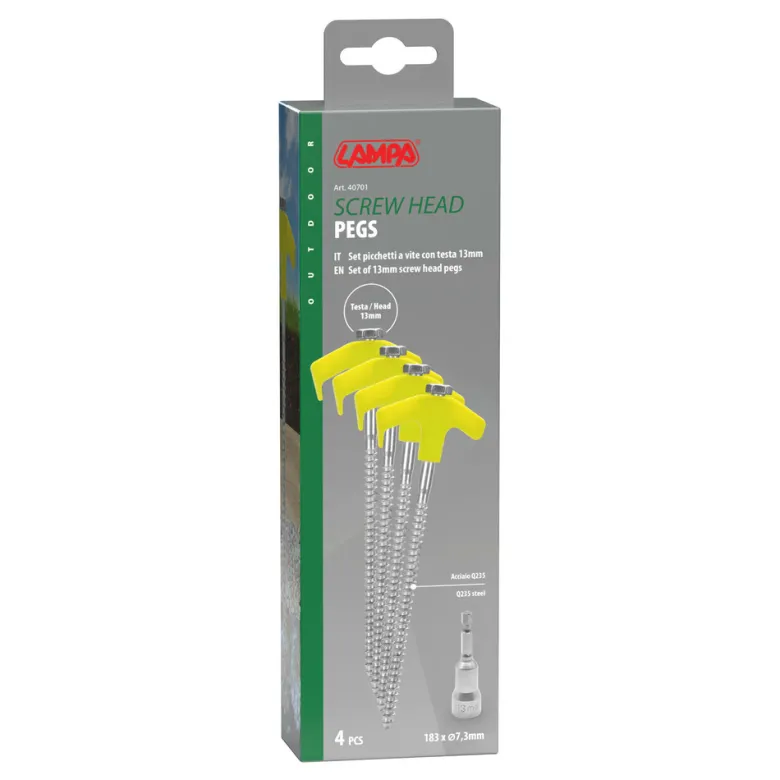 Lampa Screw Head schroefharingen met 13 mm adapter - Set van 4