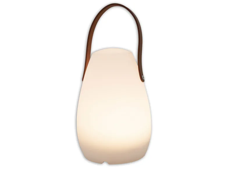 LED bolle lamp met leren hanger