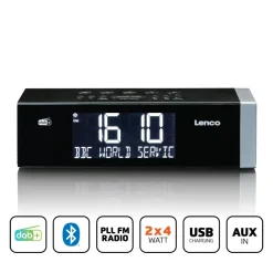 Lenco CR-640BK Stereo FM wekkerradio