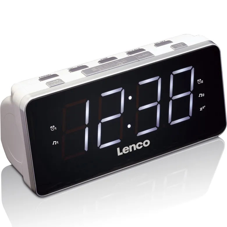 Lenco CR-18 White PLL FM wekkerradio