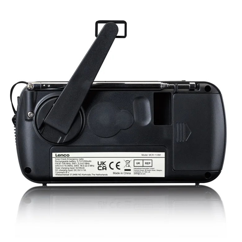 Lenco MCR-113BK Draagbare opwindbare noodradio