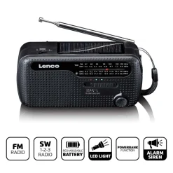 Lenco MCR-113BK Draagbare opwindbare noodradio
