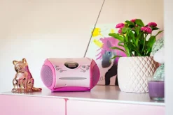 Lenco SCD-24 draagbare FM radio - Pink