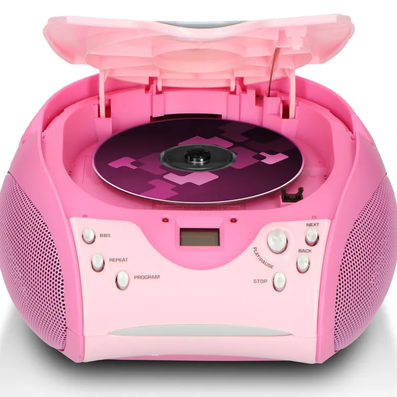 Lenco SCD-24 draagbare FM radio - Pink
