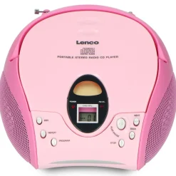 Lenco SCD-24 draagbare FM radio - Pink